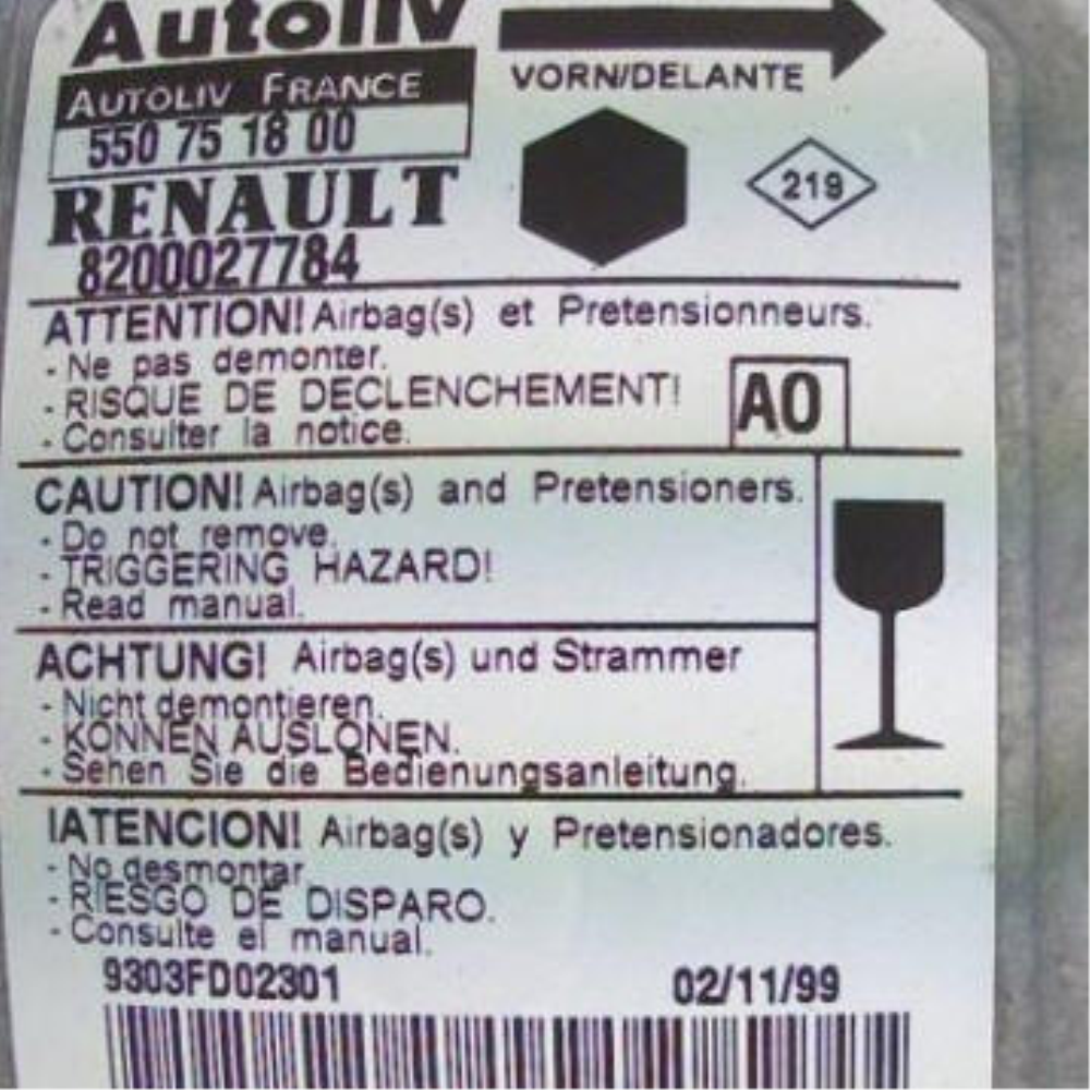 8200027784-1 ORJINAL AIRBAG BEYNI  KANGO