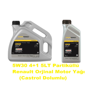 RENAULT ORJINAL MOTOR YAĞI 5W30 5LT PARTİKÜLLÜ RN720 CASTROL DOLUMLU