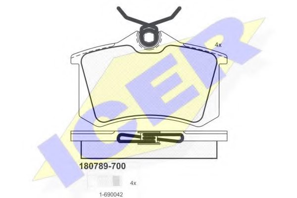 ICER180789-700 ICER BALATA ARKA DISK FLUENCE MEGANE II III SCENIC II III